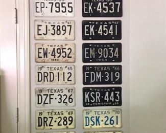 A nice  collection of TEXAS license plates! 1957 thru 1972! 