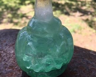 Green Fluorite Hand Carved Jack-O-Lantern (a little late for Halloween)