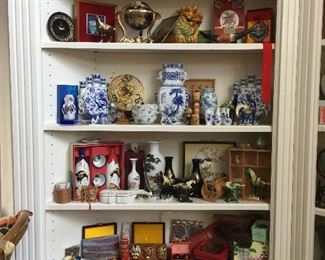Blue and white chin, Sake sets, Vases, Masks, Luck Lions, Highly decorated metal plates, Lacquer Vases and so much more!!