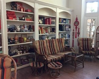 Looking at the book cases and the Bamboo furniture