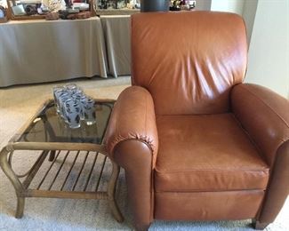 Mid-Century Bamboo with glass top side table