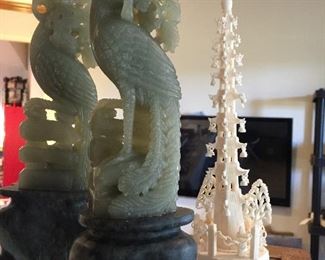 Soap stone birds, wonderful carved tower