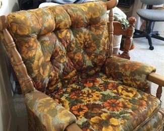 Vintage chair with original fabric