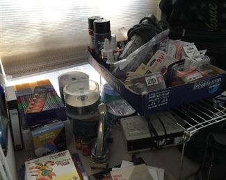 Lots of blank CD's, disks and office supplies