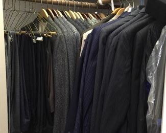 Wonderful men's jackets, suits, trousers and shoes/boots. Lots are new 