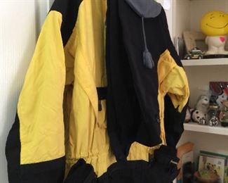 North face ski jacket, ski pants, gloves and hat