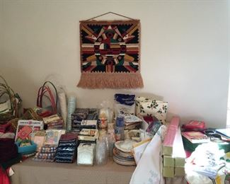 Lots of paper products and vintage wrapping paper and cards