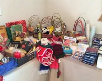 Easter baskets, lots of paper products, candles