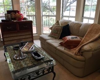 I separated the sectional just for more room!, silk cushions, textiles, marble items, great art