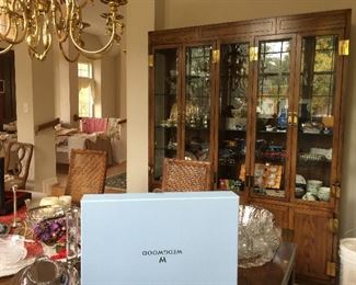 Vintage Henredon china cabinet and dining table