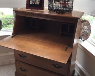 The drop leaf desk open