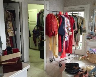 In the Master Bathroom, Vintage Chinese and Ethnic clothing