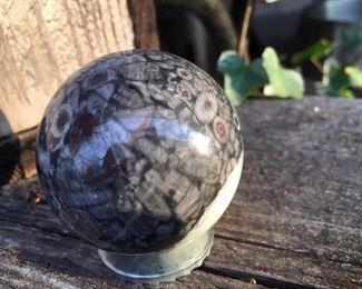 Crinoid Quartz Sphere