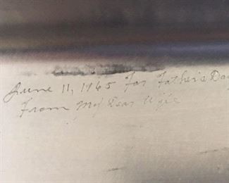 Here is an inscription (on the inside) from the previous owner dated 1965! 