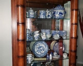 Bamboo Curio with sliding Glass Door