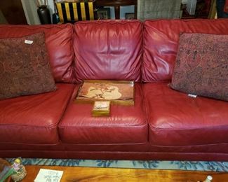 Red Leather Sofa
