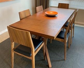 Design Within Reach Cross Extension Table w 8 Custom Made Chairs 