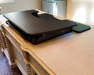 standing desk platform: 5" h (rises to 11") x 36w x 30d