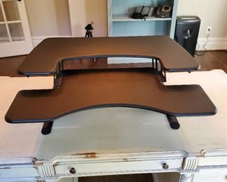 standing desk platform: 5" h (rises to 11") x 36w x 30d