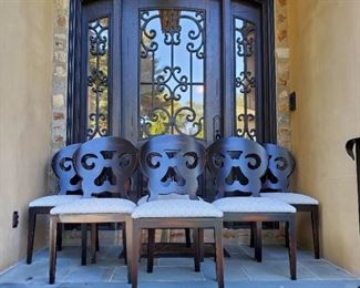 Arhaus chairs (6): 38"h x 21"w x 22"d