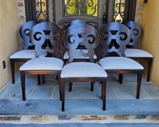 Arhaus chairs (6): 38"h x 21"w x 22"d