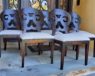 Arhaus chairs (6): 38"h x 21"w x 22"d