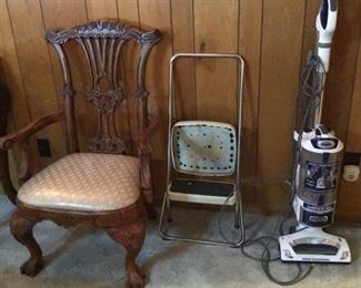 Chair, stool, vacuum