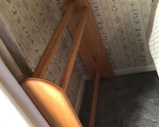 Quilt rack in hallway 