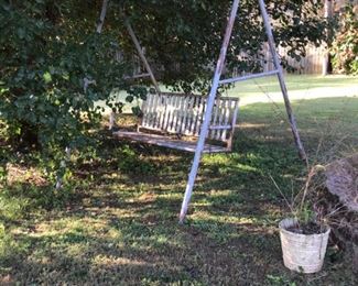 Backyard porch swing