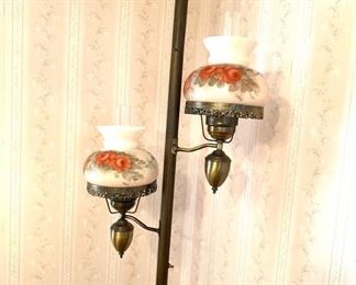 Pole lamp hand painted globes