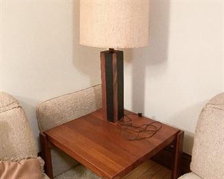 Harpswell House walnut and slate table lamp $175   