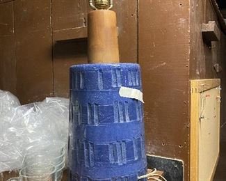 Martz blue pottery lamp. Excellent condition.  $285