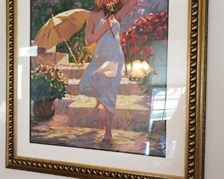 standing firl with umbrella