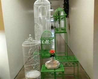 Birdcages of all sizes and colors