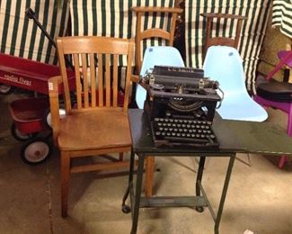 vintage typewriters and table