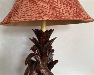 EuroLuxe Custom Lamp with Pheasants #453 , $1250