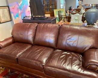 Reduced $1950 - Cognac Leather Sofa - Barely Used 