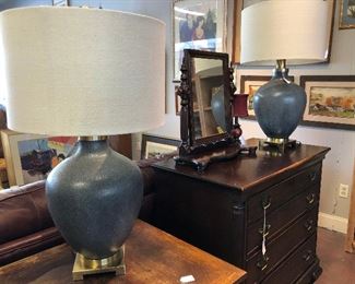 Blue Designer Lamps, set of 2; $175 each or $300 pair