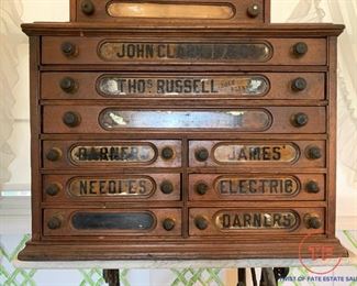 Antique Sewing Spool Thread Retail Display Cabinets