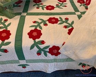Antique Hand Made Applique Quilt