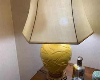 Art Deco Muncie Pottery "Archers and Birds" Lamp