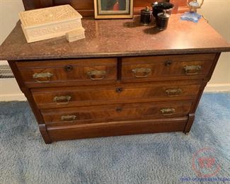 Eastlake Bedroom Set with Burl Wood