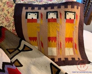 Navajo Figural Yei Native American Wool Rug