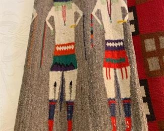 Navajo Figural Yei Native American Wool Rug