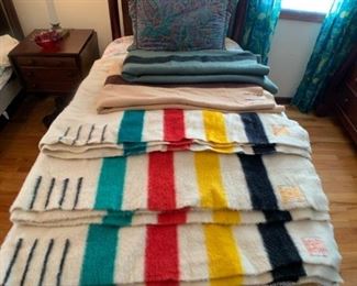 Vintage HUDSON BAY 4 Points Wool Blankets