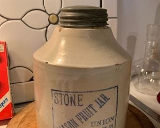 UNION Red Wing Stone Mason Fruit Jar WITH Back Stamp