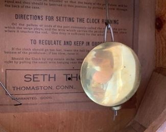 Antique Seth Thomas 8 Day Dropped Octagon School House Clock