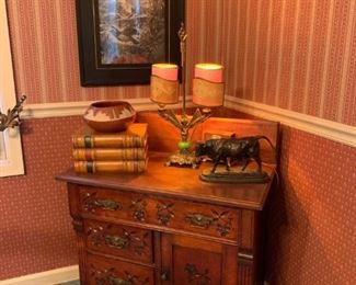 Eastlake Spoon Carved Small Cabinet