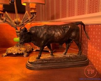 Antique after Rosa B (Bonheur) “Le Taureau” Bronze Bull Sculpture
