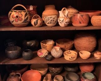 Native American Pottery and Woven Baskets